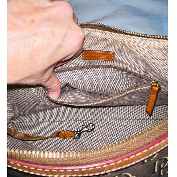 Dooney and Bourke Original Design Shoulder Bag - Monogram Logo - 16" x 9" x 6" - Picture 7 of 14